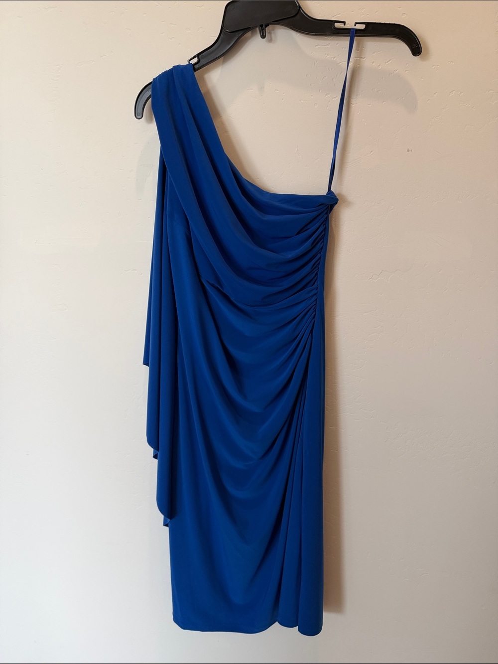 Lauren Ralph Lauren One-Shoulder Cobalt Draped Cocktail Dress